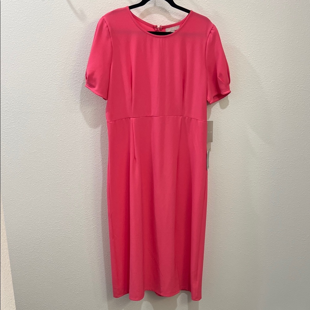 Chelsea28 Bright Pink Short-Sleeve Midi Dress